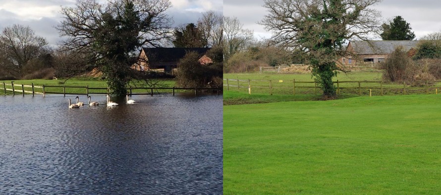 This image shows the amazing drainage change at Parley
