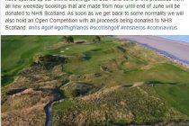 Scottish golf club will donate 50% of its bookings to the NHS